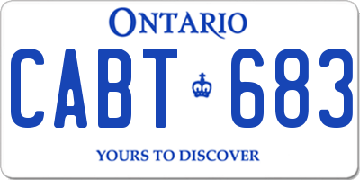 ON license plate CABT683