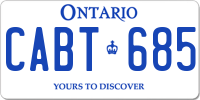 ON license plate CABT685