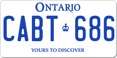 ON license plate CABT686