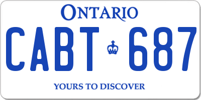 ON license plate CABT687