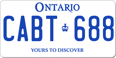 ON license plate CABT688