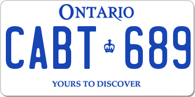 ON license plate CABT689