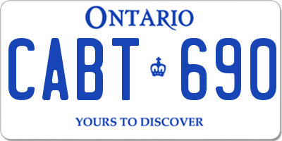 ON license plate CABT690