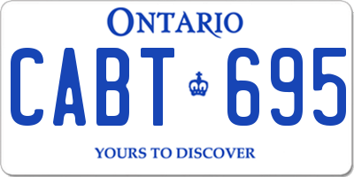 ON license plate CABT695