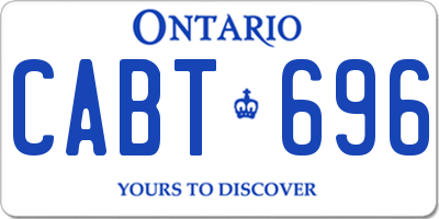 ON license plate CABT696