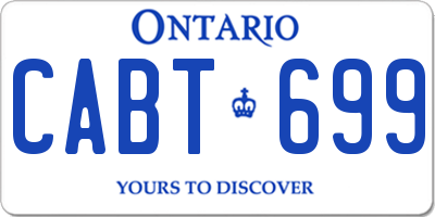 ON license plate CABT699