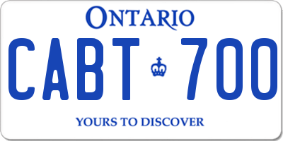 ON license plate CABT700