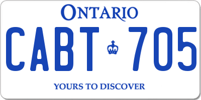 ON license plate CABT705