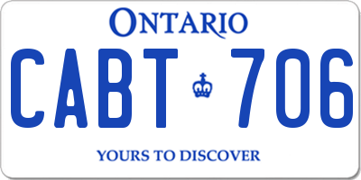 ON license plate CABT706