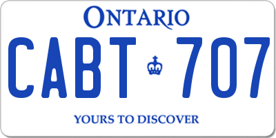 ON license plate CABT707