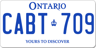 ON license plate CABT709