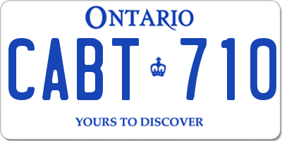 ON license plate CABT710