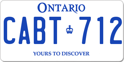 ON license plate CABT712