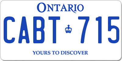 ON license plate CABT715