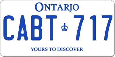 ON license plate CABT717