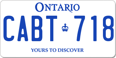 ON license plate CABT718