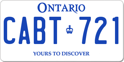 ON license plate CABT721