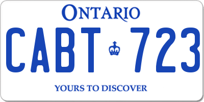 ON license plate CABT723