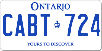 ON license plate CABT724