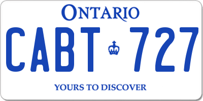 ON license plate CABT727