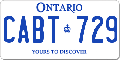 ON license plate CABT729