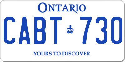 ON license plate CABT730