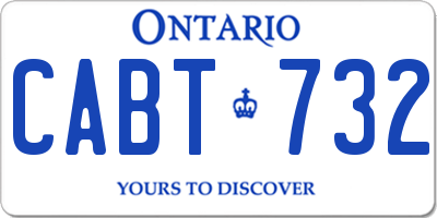 ON license plate CABT732