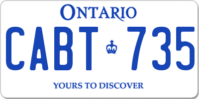 ON license plate CABT735