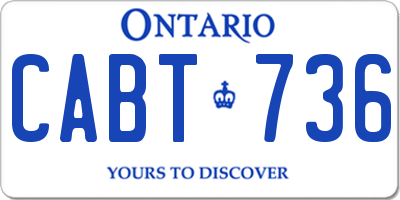 ON license plate CABT736