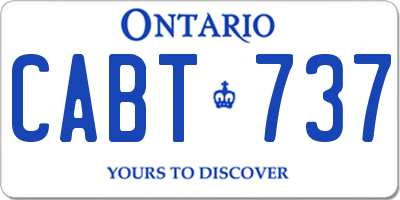 ON license plate CABT737