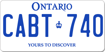 ON license plate CABT740