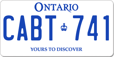 ON license plate CABT741