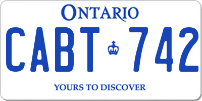 ON license plate CABT742