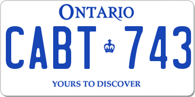 ON license plate CABT743