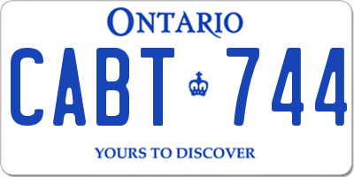 ON license plate CABT744