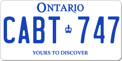 ON license plate CABT747