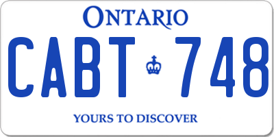 ON license plate CABT748