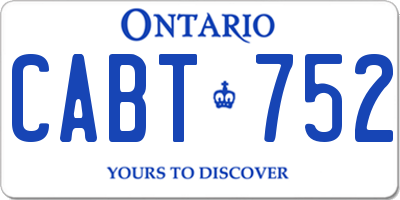 ON license plate CABT752