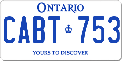 ON license plate CABT753