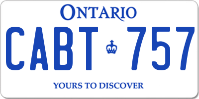 ON license plate CABT757