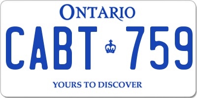 ON license plate CABT759