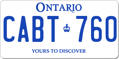 ON license plate CABT760