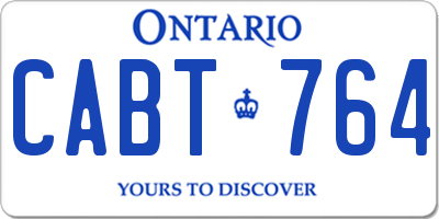 ON license plate CABT764