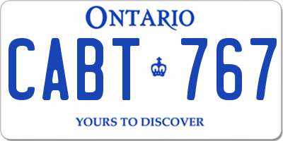 ON license plate CABT767