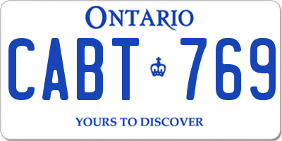 ON license plate CABT769