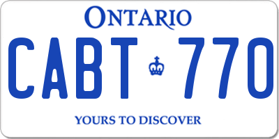 ON license plate CABT770