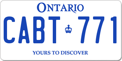 ON license plate CABT771