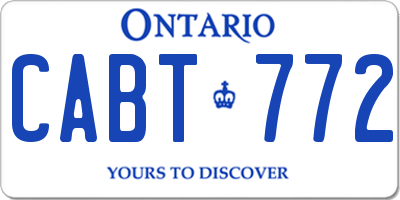 ON license plate CABT772