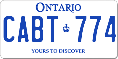 ON license plate CABT774