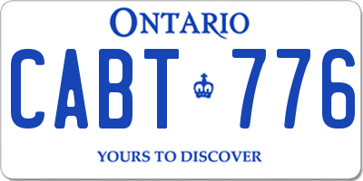 ON license plate CABT776